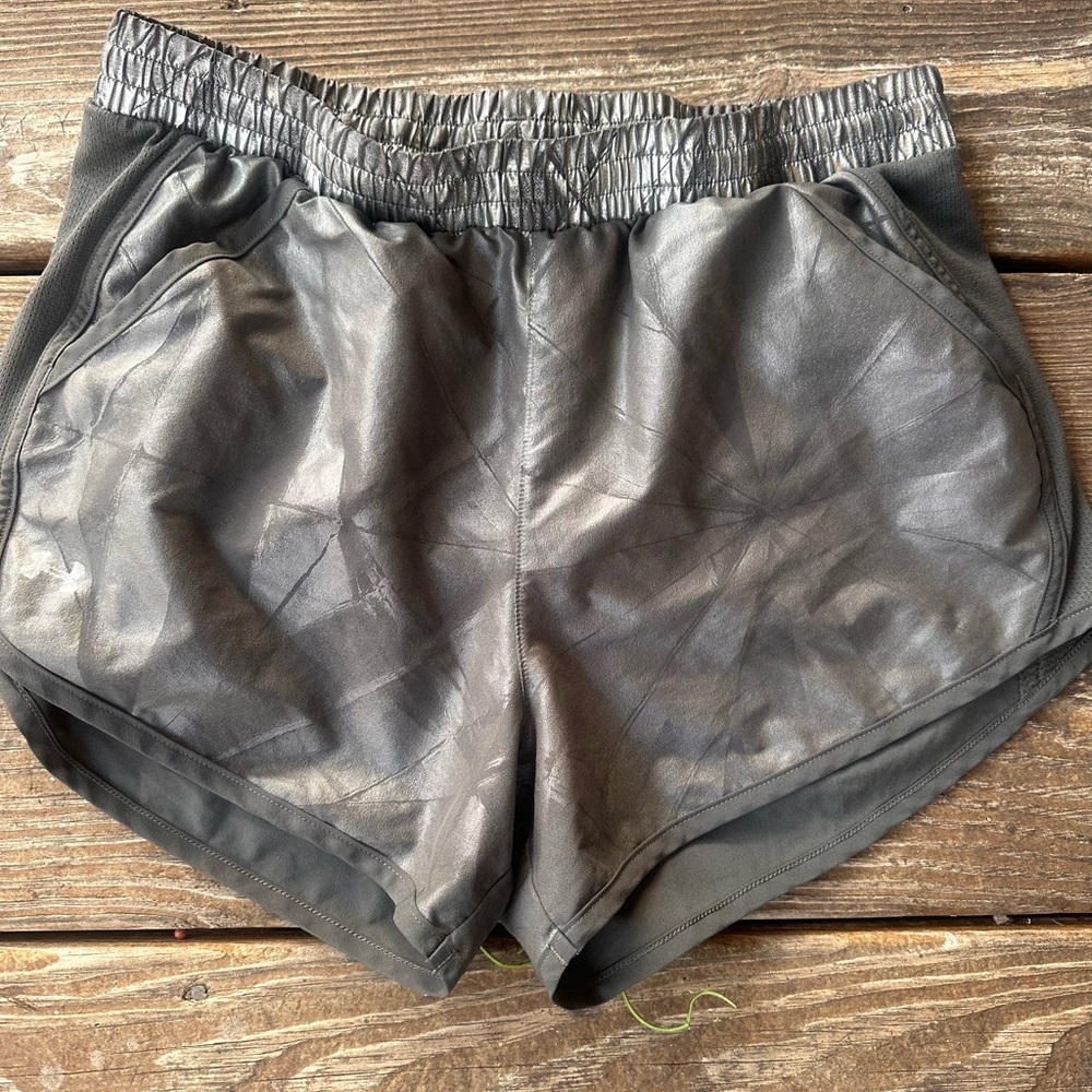 Under Armour Silver/gray metallic Women's Athletic Running Shorts